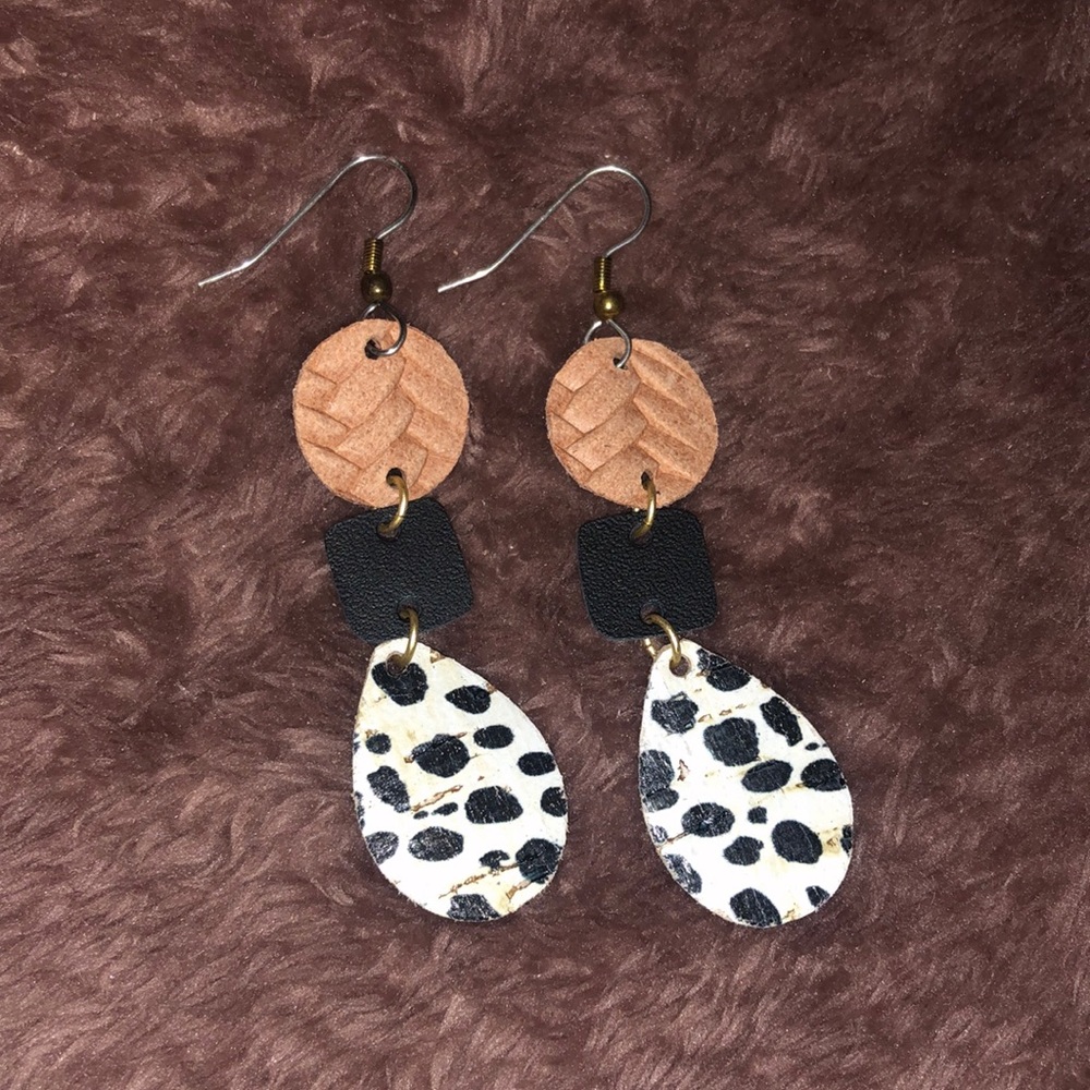 Never worn cork earrings